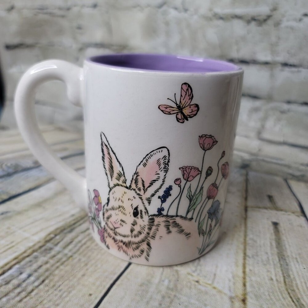 Spectrum Designz 2021 SD Bunny Rabbit & Pink Butterfly  Mug Cup 18 oz